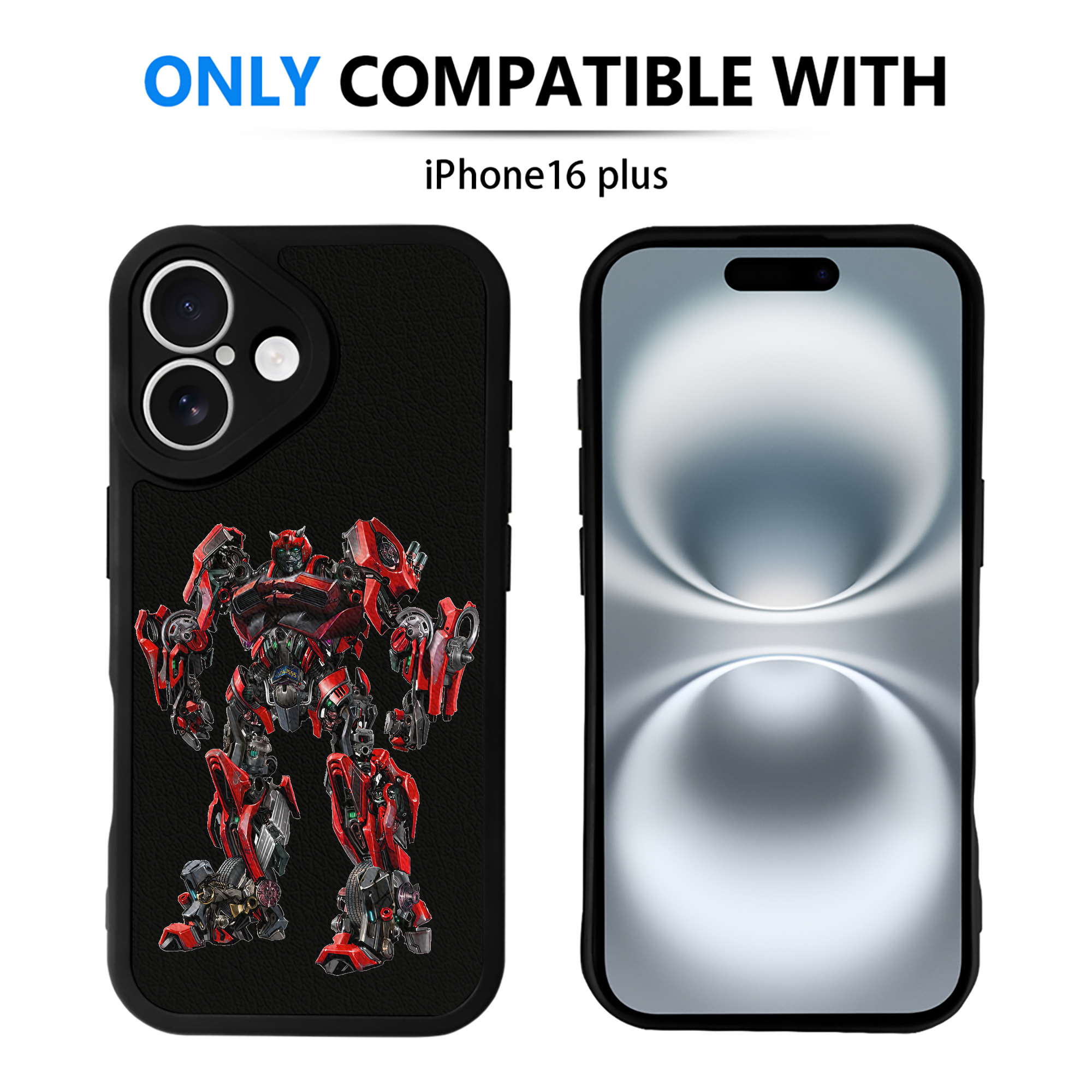 （画像用） Transformers トランスフォーマー 【iPhone 16シリーズ対応】シリコンスマホケース（レザー調） 材質：シリコン